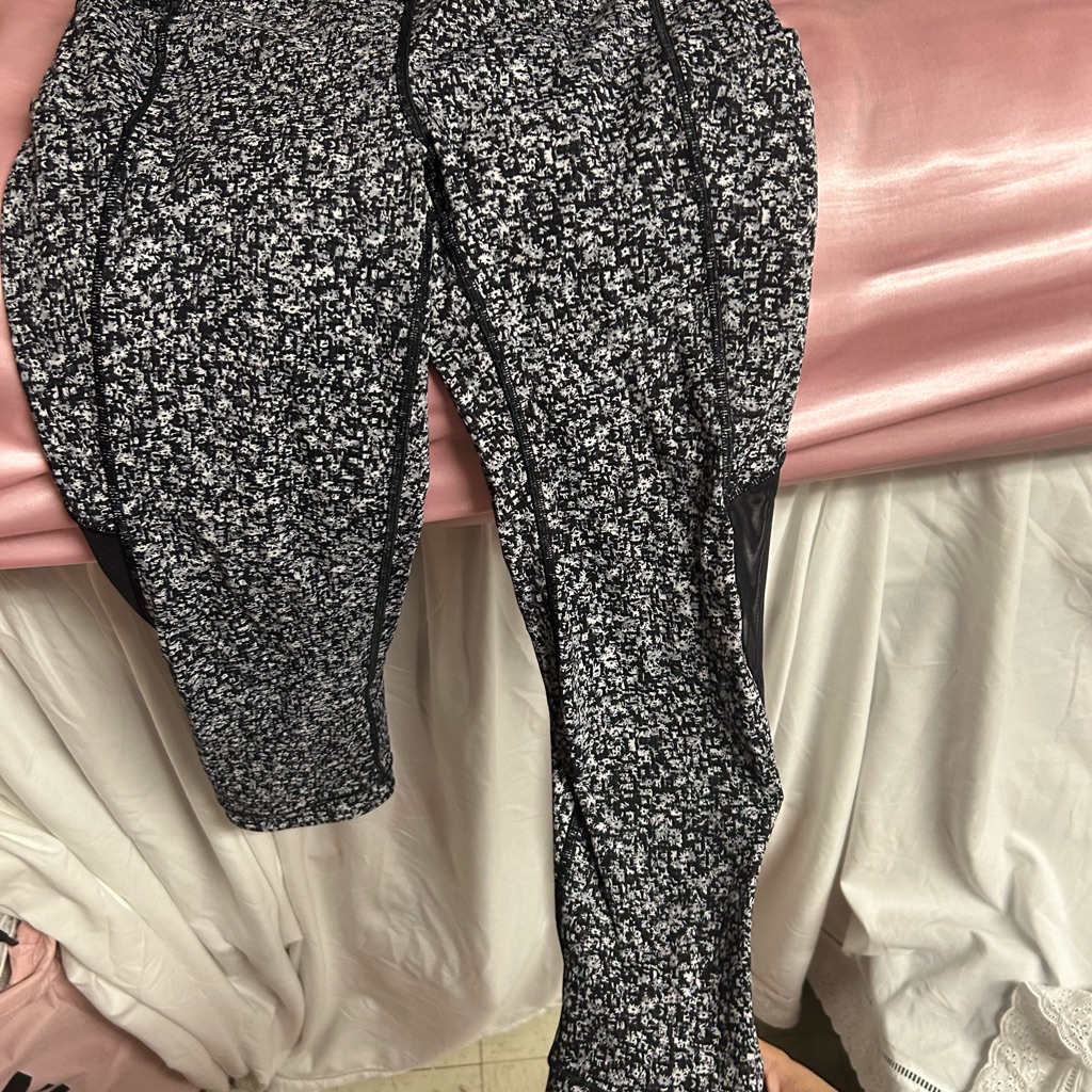 Lululemon Black And White Patterned Joggers